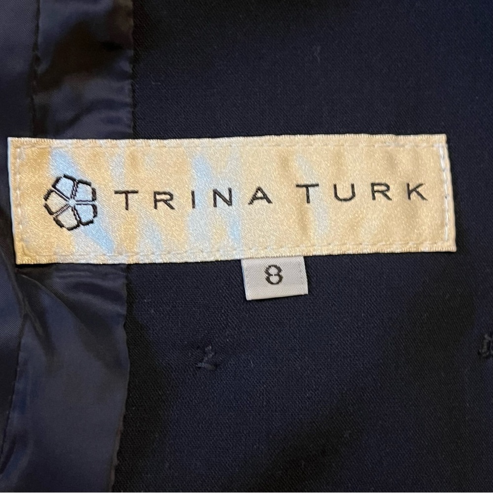 Trina Turk Navy Blue Blazer with gold metal buttons size eight (8) - Picture 6 of 11